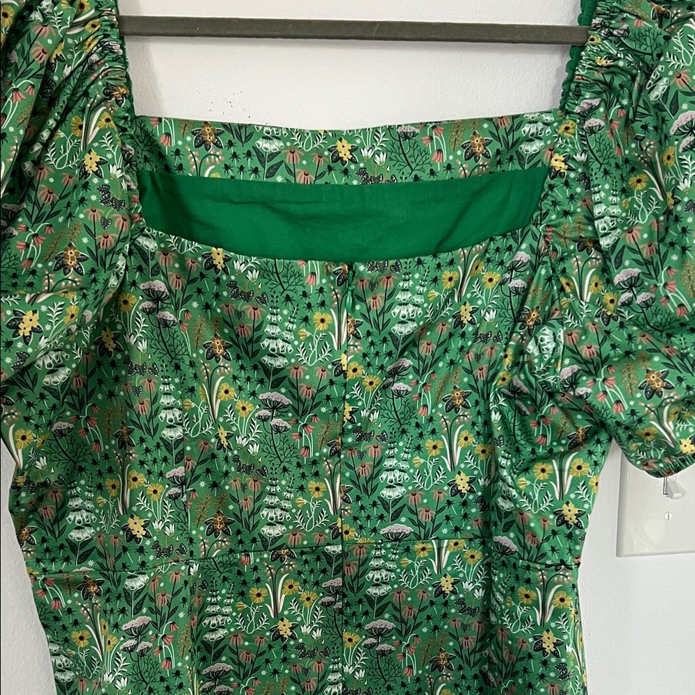 Boden Green Floral Mini Dress - Picture 5 of 7